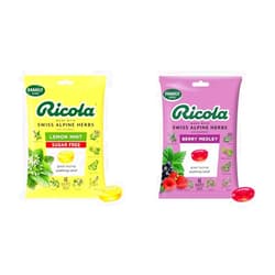 Ricola Sugar Free Lemon Mint 45 Count & Ricola Berry Medley 45 Count Throat Drops Bundle