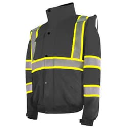 LOVPOSNTY Safety Work Bomber Reflective Jackets for Men, Winter High Visibility Fleece Liner Jacket ANSI Compliant Waterproof