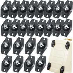 Honoson Self Adhesive Caster Wheels Mini Swivel Wheels 360 Degree Rotation Sticky Pulley Small Wheels for Projects Wheels with Ball Bearings Roller Casters for Furniture Storage Box Trash (24 Pieces, Black)