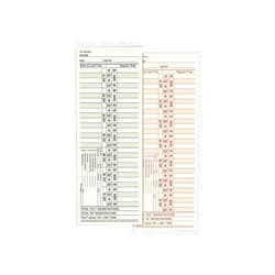 Adams Time Cards, Bi-Weekly, 2-Sided, Overtime Format, 3-3/8