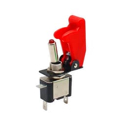DASEB Auto Car Boat Truck Illuminated Led Toggle Switch with Safety Aircraft Up Cover Guard Red Blue Green Yellow White 12V20A(Dark Red)