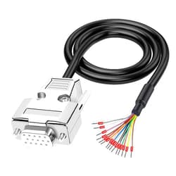 ANMBEST DB15 VGA Solderless Breakout Connector with 5Ft 24AWG Replacement Cable, Metal Shell 3+9 DB15 3Row Serial Plug to 15-Pin Port Terminal Female Adapter Connector Breakout Board