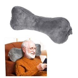 VCOMSOFT Premium Adjustable Neck Pillow for Recliner | Soft Gift for Neck Pain Relief | Ideal for Rocking Chairs and Sofas | Neck Support Pillow for Sleeping and Reclining (Dark Grey)
