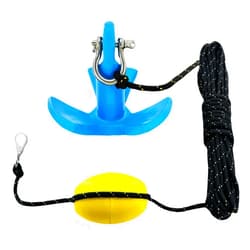 XIALUO Marine River Anchor Kit 8 lb Blue PE Coated Kayak Anchor Accessories with 30 ft Rope for Fishing Kayaks, Canoe, Jet Ski, SUP Paddle Board and Small Boats