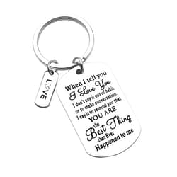 Dabihu Valentine Day Gifts Keychain for Women and Men,When I Tell You I Love You Key Chain Wedding Anniversary Keychain Gifts Keychain for Husband Wife Boyfriend Girlfriend Him Her Couple Keyring Birthday