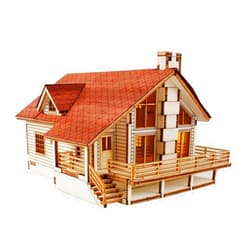 Young Modeler Desktop Wooden Model Kit Garden House A with a Large Deck by YOUNGMODELER by Young Modeler
