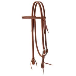 Weaver Leather Working Tack Straight Browband Stainless Steel Single Buckle Headstall, Oiled Canyon Rose, 5/8