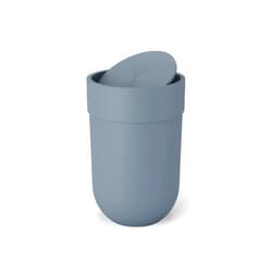 Umbra Touch Waste Can, Small Trash Can with Lid, Swing Lid Waste Basket, Garbage Can with Lid for Washroom/Bathroom, Slate Blue