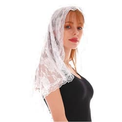 Bethynas Lace Mantilla Catholic Church Veil Vintage Chapel Veils Mass Head Covering Triangle Lace bridal Shawl Latin Scarf