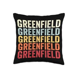 Greenfield Massachusetts Greenfield MA Retro Vintage Text Throw Pillow