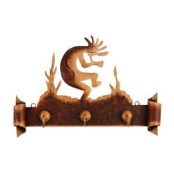 NOVICA Southwest Theme Iron Wall Mounted Coat Hanger, Kokopelli Serenade'