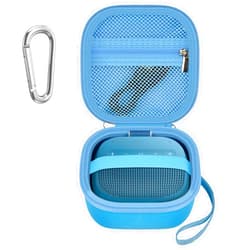 Comecase Case Compatible with Bose New SoundLink Micro 2nd Gen Bluetooth Speaker, Portable Carrying Storage Organizer Box with Mesh Pocket for USB Cable&Accessories - Blue (Bag Only)
