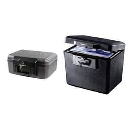 SentrySafe 1200 Fireproof Box with Key Lock, 0.18 Cubic Feet, Black & 1170 Fireproof Box with Key Lock 0.61 Cubic Feet, Black