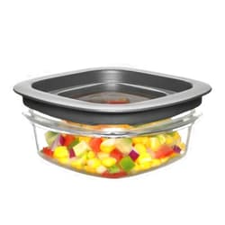 Rubbermaid Premier Food Storage Container, 1.25 Cup, Grey (Pack of 4)