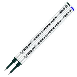 Lanier Pens Schmidt 5888 B Safety Ceramic Rollerball Metal Refill - Black, Blue Ink (Broad Tip 1.00mm) - Pack of 2