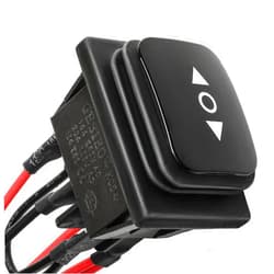 QTEATAK DC 12V 10A 6 Pin 3 Position (ON)-Off-(ON) AC 110V-220V Waterproof Momentary Polarity Reverse Switch Motor Control Black Boat Rocker Toggle Switch with Wire KCD4-223-QT