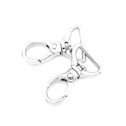 CRAFTMEMORE 2pcs Oval Snap Hooks Heavy Duty Metal Push Gate Swivel Lobster Clasp Keychain Clip Purse Making Accessories SC09 (3/4 Inch, Silver)