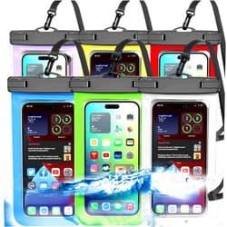 Famoby 6 Pack Multicolor Universal Waterproof Phone Pouch, Large Phone Waterproof Case Dry Bag (Protection Level: IP68) Outdoor for Apple iPhone,Samsung,and up to 7.5