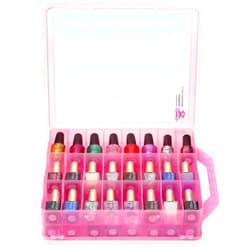 Makartt Nail Polish Organizer, Pink Universal Nail Polish Holder for 48 Bottles, Portable Acrylic Organizer Case with 8 Adjustable Dividers, Space Saver for Nail Bottles Display