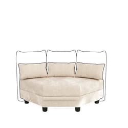 LLappuil 6-Side Corner Ottoman for Modular Sectional Sofa with Large Storage, Only for Corner Backrest, Chenille Square Footrest Module 25.6 * 25.6 Inch, Khaki