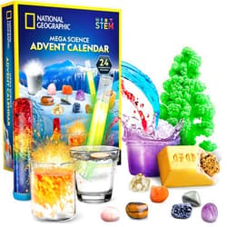 Blue Marble NATIONAL GEOGRAPHIC Science Kit & Rock Collection Advent Calendar 2024 – Jumbo Advent Calendar with 24 Days of Science Experiments, Gemstones & More for Kids, STEM Projects for Kids Ages 8-12