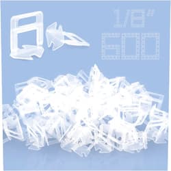SMTOER Tile Leveling System Clips - 600 Pcs Tiles Leveler Spacers - Tile Leveling System for Stone Installation, Professional Ceramic Tile Installation (1/8 Inch*600 Pcs)