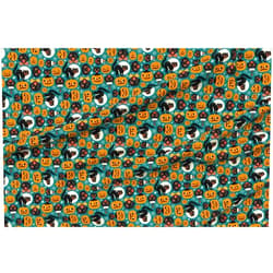 Spoonflower Fabric - Spooky Vintage Cats Pumpkins Dark Blue Black Pumpkin Retro Halloween Printed on Chiffon Fabric by The Yard - Sewing Fashion Apparel Dresses Home Decor