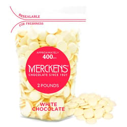KIDU White 2 Pound Merckens Chocolate Melts - Melting Chocolate Candy Melts - White Chocolate Melting Wafers Bulk Bag Perfect For Easter, Saint Patrick's Day Celebration, for Dipping, Deserts, Baking And More (White, 2 Pound) - Chocolate For Dubai Chocolate Bar, Fix Chocolate Bar Dubai