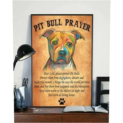 VelfDuel Pitbull Prayer Dear Lord Please Protect Pit Pitbulls Dog Poster Retro Wall Decor Man Cave Home Pub Metal Tin Sign 8x12 Inch