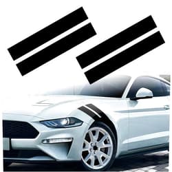 TOMALL 2 Pair Racing Sport Stripe Vinyl Decals for Car Fender Hood Bumper Trunk Auto Stripe Graphic Stickers Decorations for Pickup Vehicle SUV Truck Off-Road (Black)