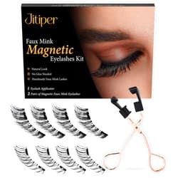 DIKAYI Natural Look Magnetic Eyelashes Kit - Reusable Dual Magnetic Lashes, No Glue or Eyeliner Needed, Comes with Applicator and 2 Pairs of Soft 3D False Eyelashes