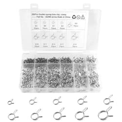 WMYCONGCONG 250 PCS Double Wire Fuel Line Hose Tube Spring Clips Clamp Assortment Kit for Motorcycle ATV, 5-14mm