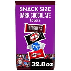 HERSHEY'S Hershey Assorted Dark Chocolate Flavored Snack Size, Candy Party Pack, 32.89 oz