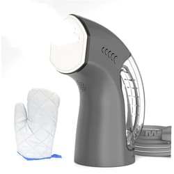 VAPTEC Steaming Iron and Dry Iron 2 in 1 Clothes Steamer with Ironing Gloves, 15 Minutes Continuous Steaming for Clothes and Dry Iron for Clothes, Remove Wrinkles 1000W Portable Clothes Steamer (Gray)