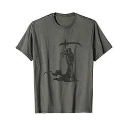 Halloween Lazy Costume Apparel Co Grim Reaper Angel of Death Vintage Occult Gothic Aesthetic T-Shirt