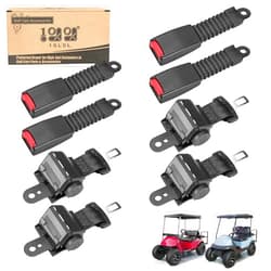 10L0L 4PCS Universal Retractable Golf Cart Seat Belt Kit for EZGO, Yamaha, Club Car, etc. Fits Front Rear Seat (Not Include Bracket)