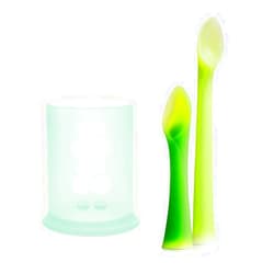 Olababy 100% Silicone Training Cup(Mint), Feeding and Training Spoon Set Bundle