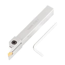 Accusize Industrial Tools 1/2'' Shank Heavy Duty Indexable Grooving/Cut-Off Holder, Nickel Plated, with a Gtn-2 Tin Coated Carbide Insert, 2415-5024