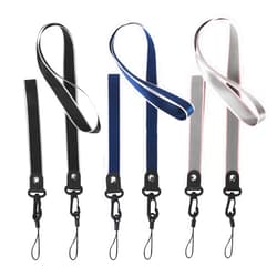 FYY 6 PCS Lanyards, [3 Pack] Wrist Lanyards and [3 Pack] Neck Lanyards With 6 Strings for ID Badge Holder, Phone, Camera, Keys, USB, Whistles, Black+Navy+Grey