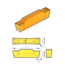 HHIP 6024-4002 N123E2-0260-0008-BGF Grade BPS253-CVD Cut-Off and Grooving Insert, 2.6 mm Cutting Width, 20.70 mm OAL