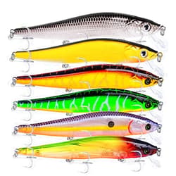 PROBEROS Minnow Bass Fishing Lures - Jerkbait Sinking Lure Set Hard Baits Crankbait for Trout Catfish Musky Bluegill Fishing Plug 6Pcs/kit