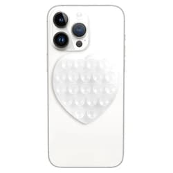 Mijafaron Suction Phone Case Mount, Silicon Adhesive Phone Accessory for iPhone and Android, Hands-Free Fidget Toy Mirror Shower Phone Holder, Tiktok Videos and Selfies(Love Shaped, Transparent)