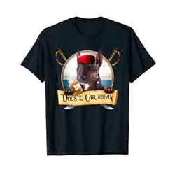 Funny Pirate Dog costume for Halloween & Christmas Dogs of the Caribbean - Cute Tromed Bull Terrier T-Shirt