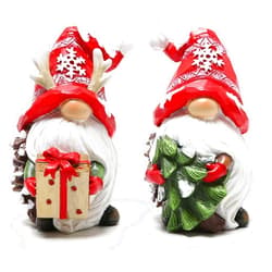 Hodao Christmas Resin Gnomes Handmade Christmas Resin Gnomes Holiday Present, Winter Table Christmas Tree Christmas Decorations Indoor and Display on Mantel or Window Sill