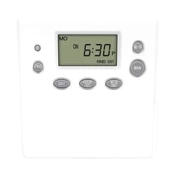TOPGREENER Heavy Duty Programmable Plug-in Digital Timer for Electrical Outlets, Outlet Timer for Lights, Lamps, Grounded Outlet, 7 Day Random and Daylight Savings, 120V 15A 1200W, TGT07, White