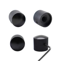 Samherome 4pcs Metal Guitar Knobs Volume Tone Control Knobs Dome Knobs with Allen Keys Screws for Fender Telecaster Gibson Les Paul Electric Guitar Bass, Fits 18 Coarse-Spline (Black)