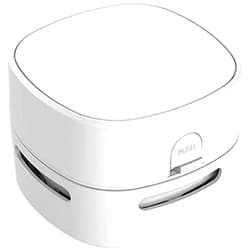 ODISTAR Desktop Vacuum Cleaner, Mini Table dust Sweeper Energy Saving,High Endurance up to 400 mins,360º Rotatable Design for Keyboard/Home/School/Office (White)
