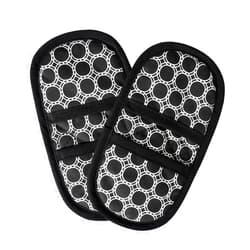 Special Treasure by Westy Quilted Heat-Resistant Black Oven Mitts Set of 2 with Fridge Magnets. Mini Oven Mitt Gloves Safely Protects Hands from Hot Surfaces. Great for handling Cookware, Bakeware & Microwave