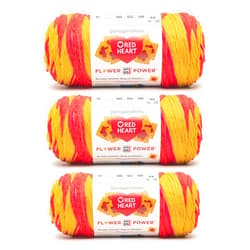 Red Heart All in ONE Flower Power Poppy Star Yarn - 3 Pack of 8.8oz/250g - 100% Acrylic - #4 Worsted (Medium) - 440 Yards - Knitting/Crochet