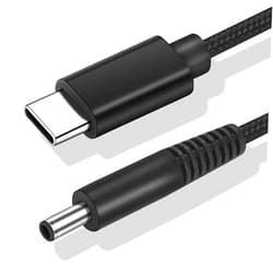 RAINSUNG USB C to Smart Tip Charging Cable for Dell Laptop Charger 45W 65w 90W 4.5mm Connector for Inspiron 11 13 14 17 15 3000 5000 7000-Nylon Braided 1.8m